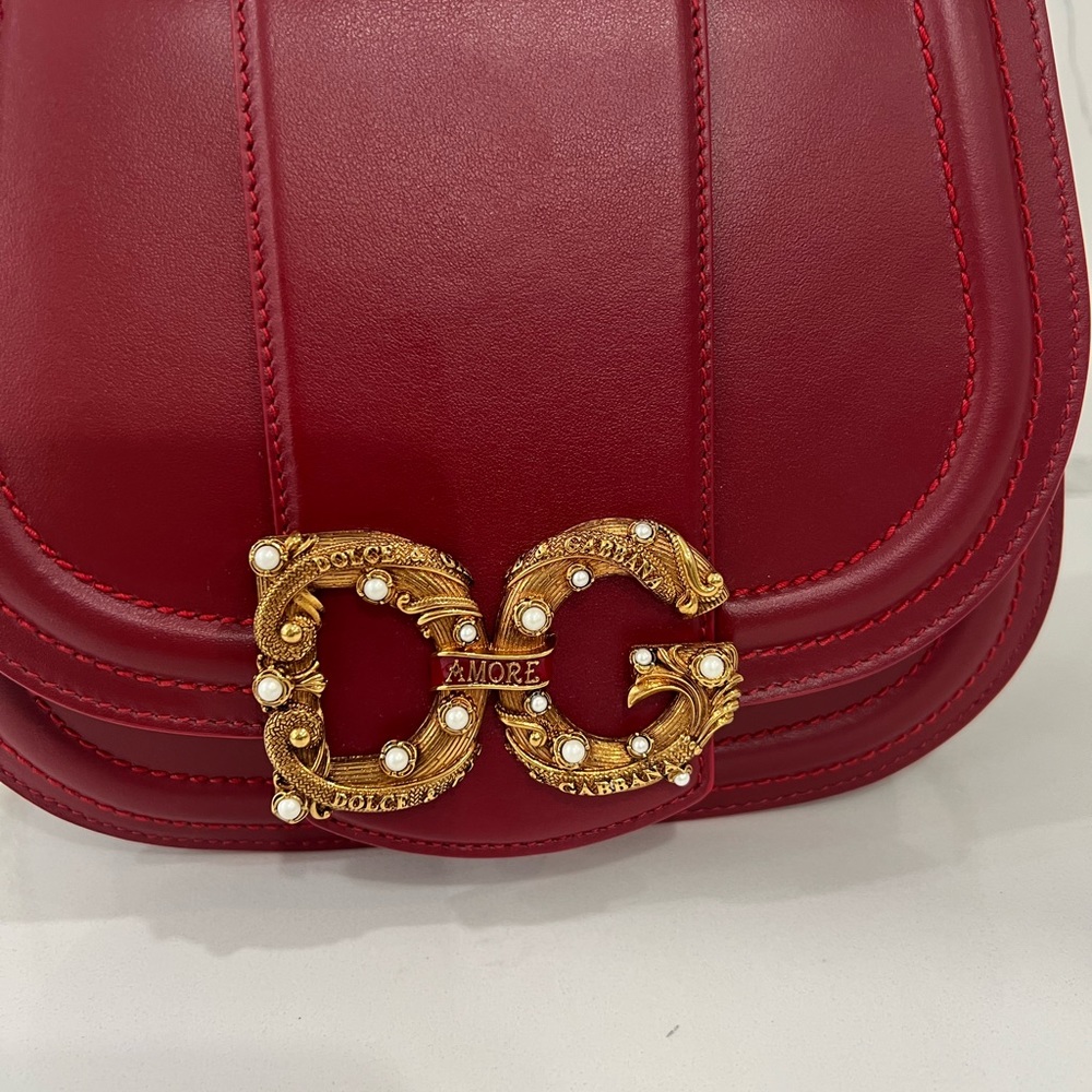 NEW Dolce & Gabbana DG Amore Crossbody Shoulder Bag Red - Picture 5 of 16